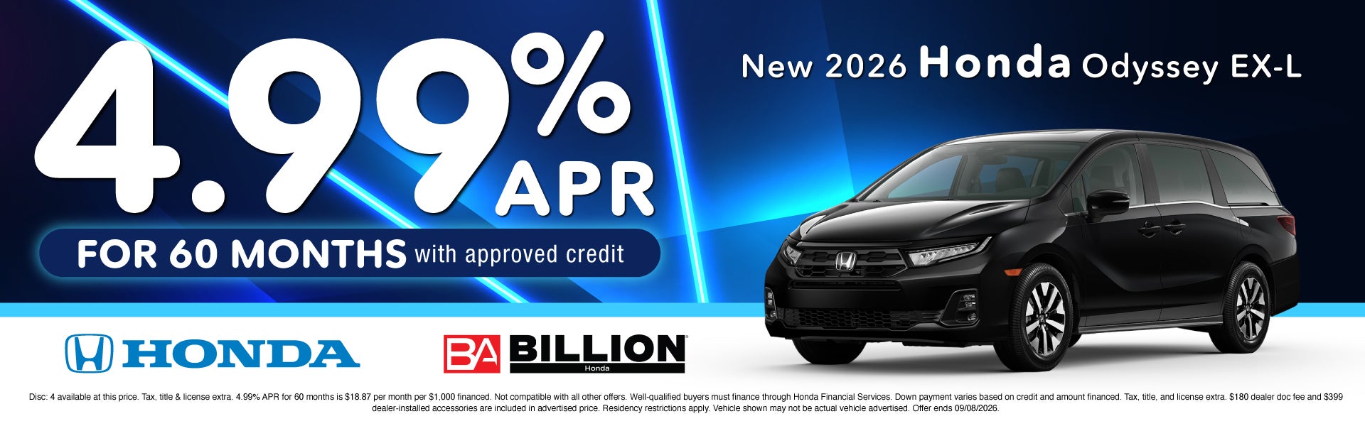 NEW 2026 HONDA ODYSSEY EX-L