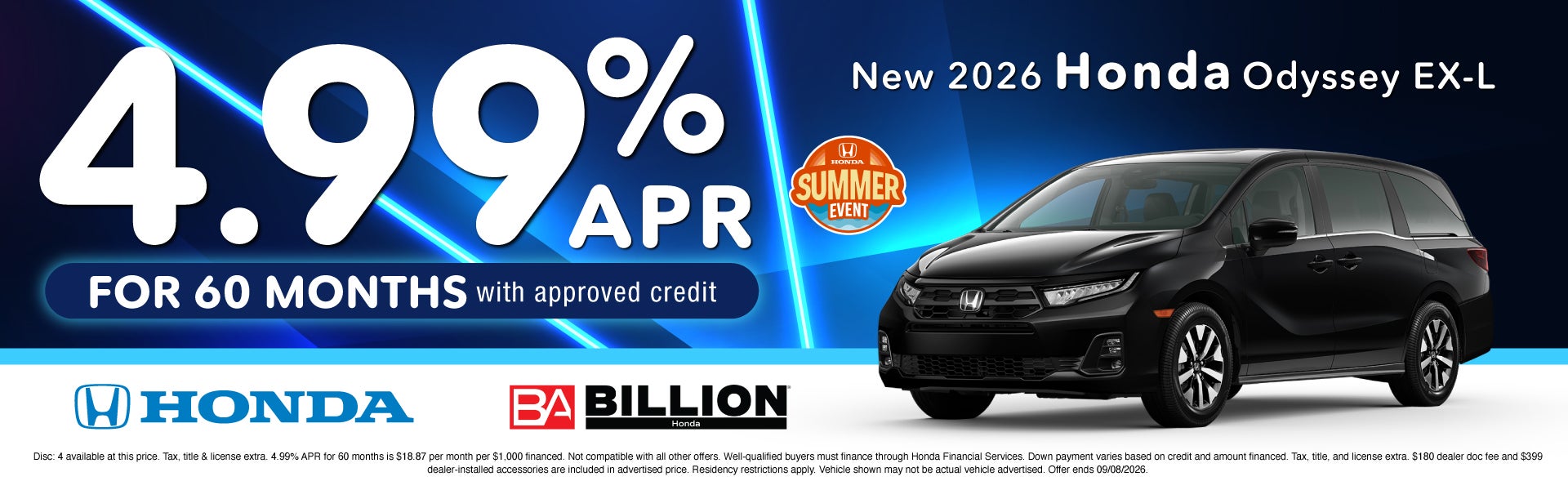 NEW 2026 HONDA ODYSSEY EX-L
